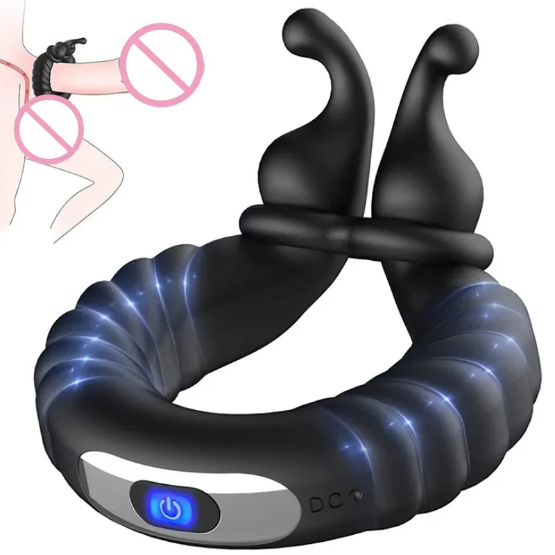 LOVE Sex Toys Pleasure Anal Penis Ring Vibrator Prostate Massager Vibrating Cock Ring Taint Stimulator with Mini Bullet