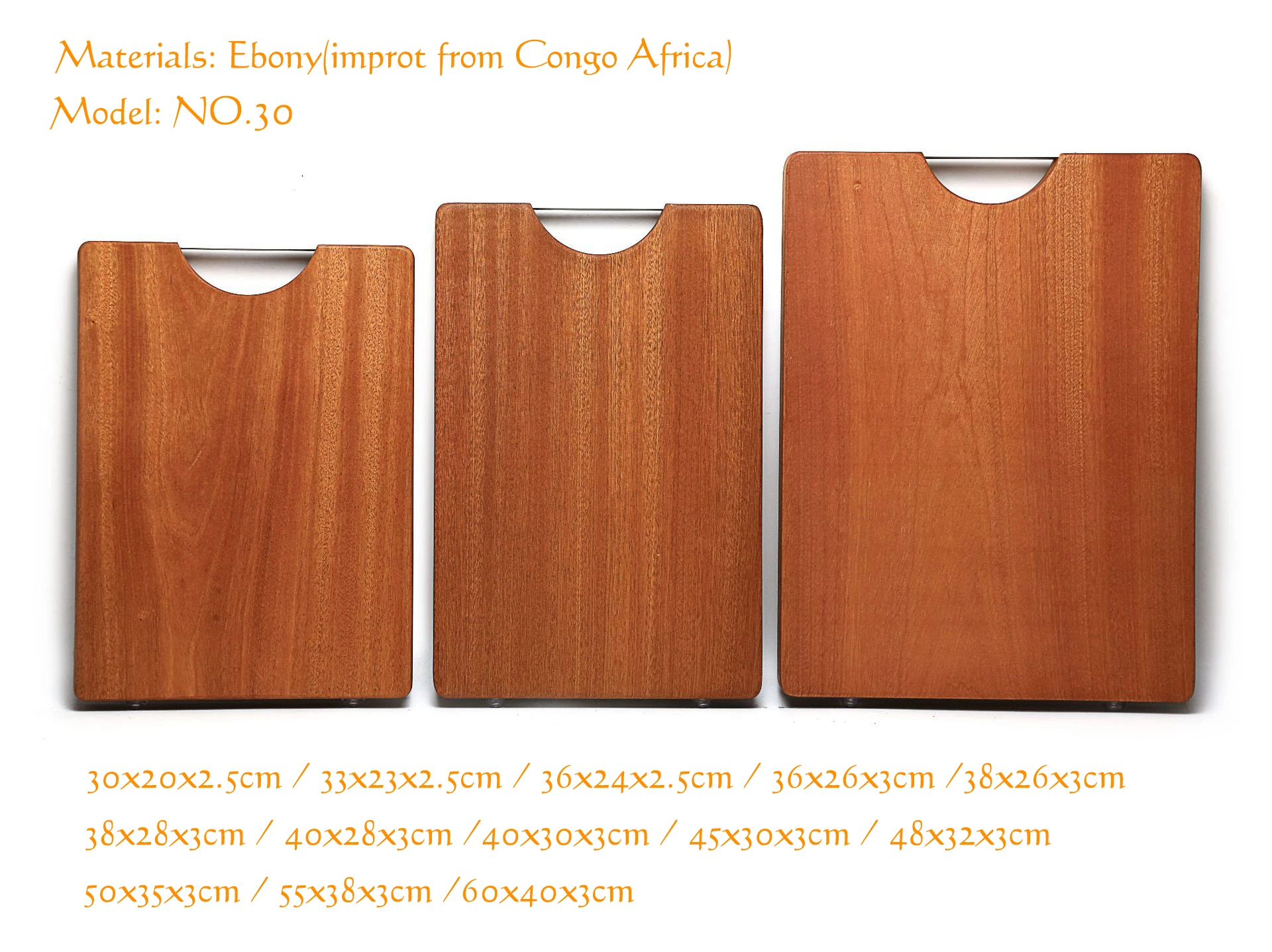 Custom Design Factory Ebony Wood Chopping Boards Supplier Laser Engraved Wood Serving Wooden Block Cutting Boards