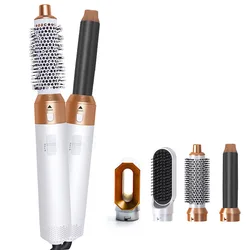 5 in 1 Air Hair Styling Tools Wrap 110000 RPM Ionic Hair Dryer Curlers, Round Blow Dryer Brush, Hair Straightener Brush,Nozzle