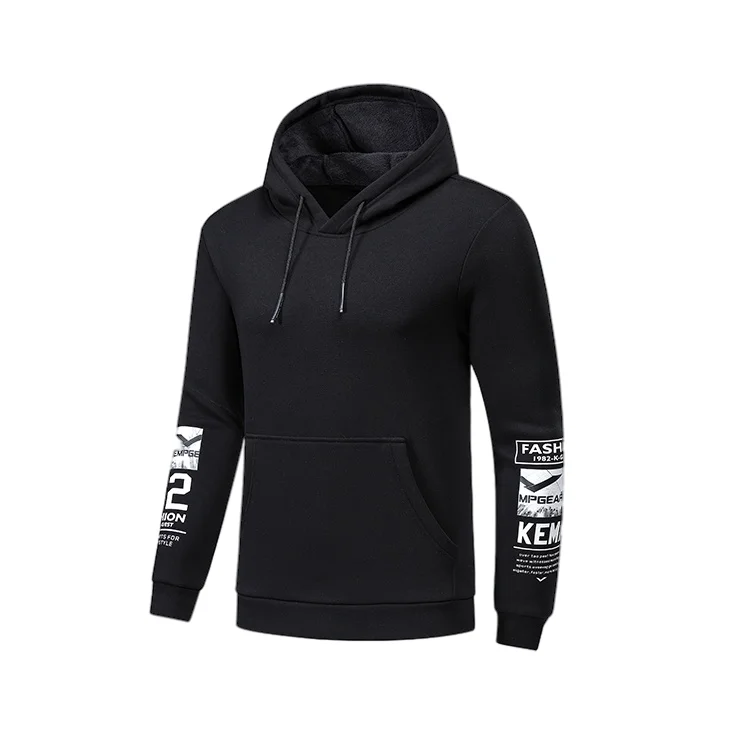 Kempgear Logo Lightweight Athletic Workout Sport Hoddies Latest Design Men Crew Neck Top Ranking Long Sleeve Hooded Sweatshirt