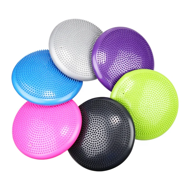 PVC Yoga Pilates Coordinating Functional Exercise Massage Inflatable Yoga Exercise Cushion Balancing Disk