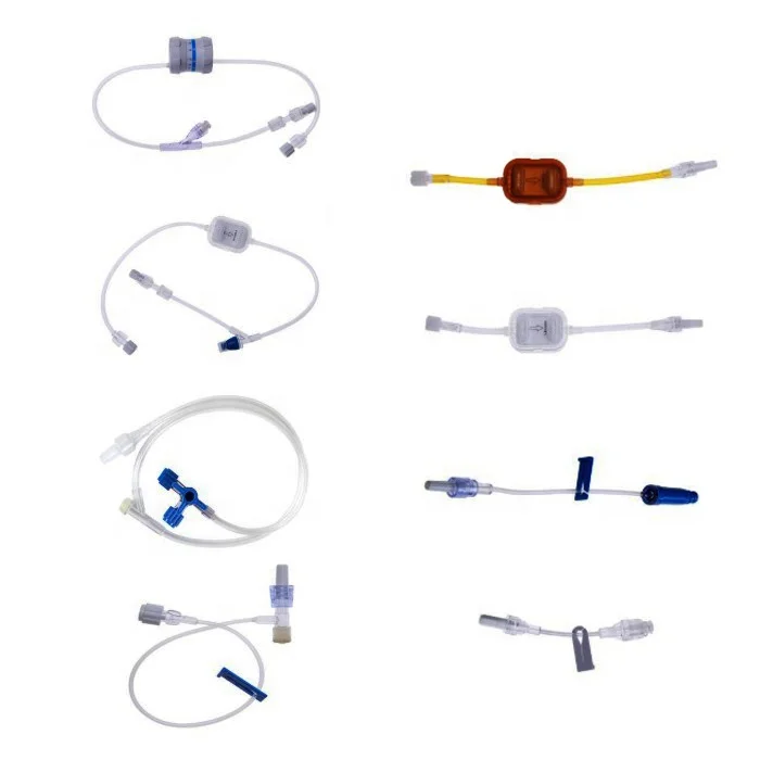 OEM medical disposable iv extension set with T-port injection needle-free luer lock connector t port two way iv extension tube