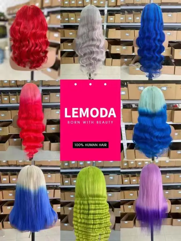 Body Wave Chocolate Brown Color Human Hair Wigs 13x6 Lace Front Wig Pre Plucked Remy Hair HD Transparent Lace Wigs 250 density