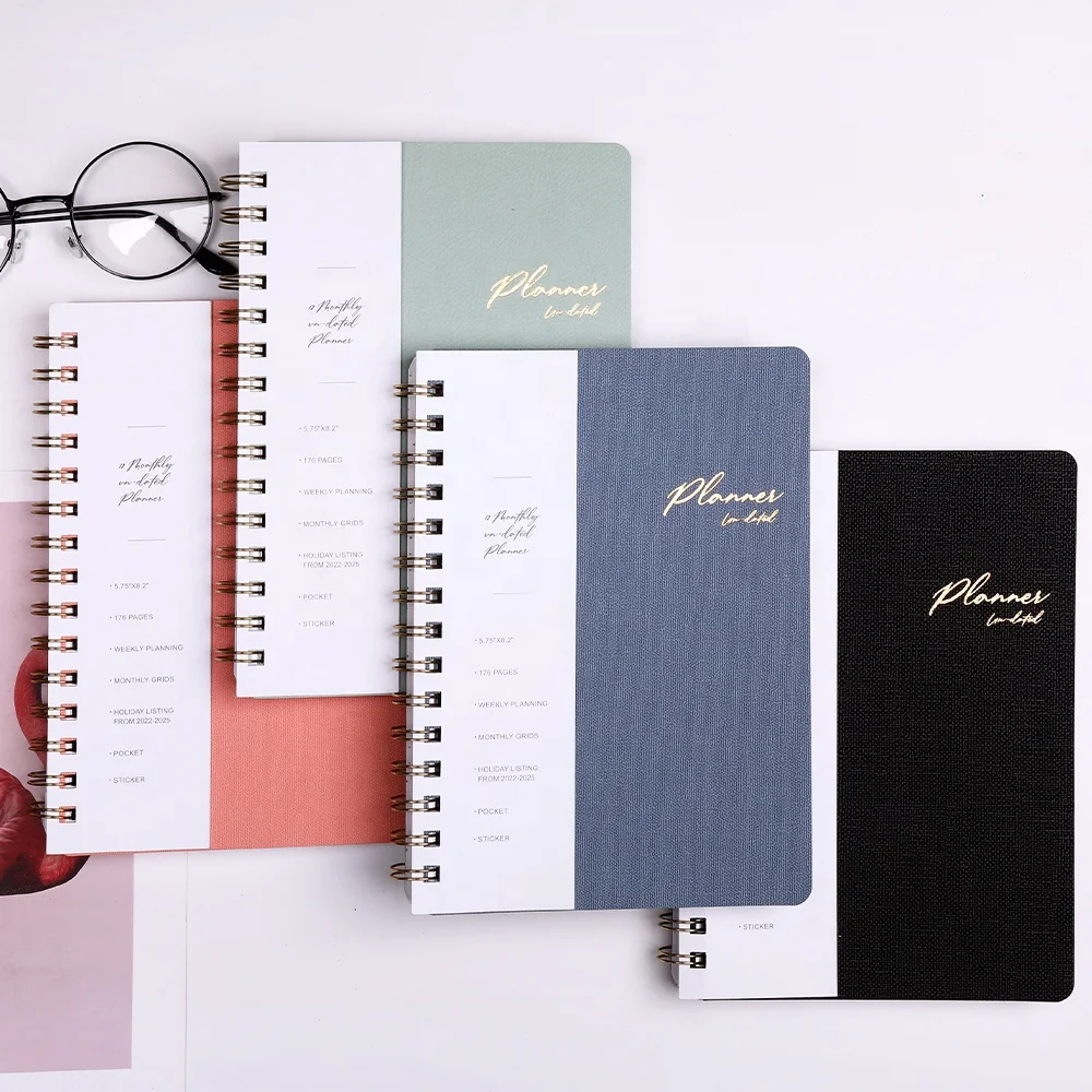 Personalized Spiral Diary Weekly Journal High-quality Budget Leather Financial Planner with Dividers