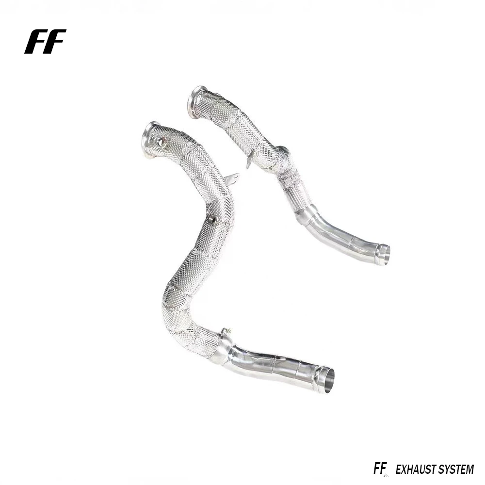 High flow exhaust downpipe for Mercedes Benz C63 E63 4.0T