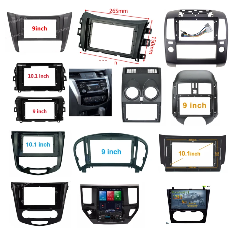 For Mitsubishi I200 Triton xpander montero grandis ASX mirage faros evo eclipse Galant colt Android car stereo radio dvd frame