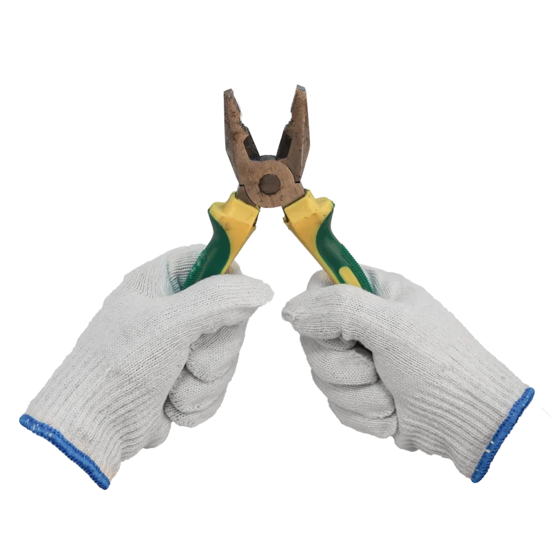 China factory protective hand wear resistant white cotton knitted working safety gloves