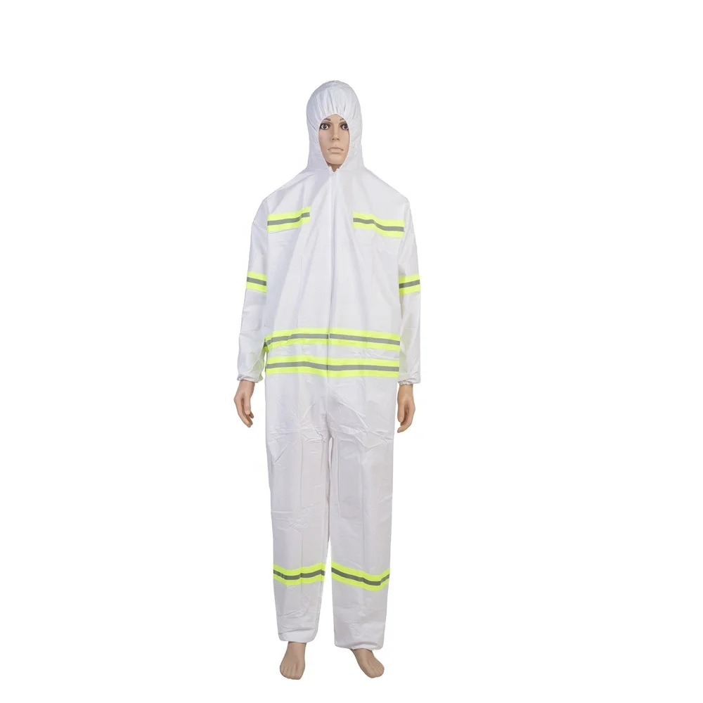 Biohazard Chemical Protection Hazmat Suits Sealed Tape Disposable Coverall PPE Suit Full Body protection suit