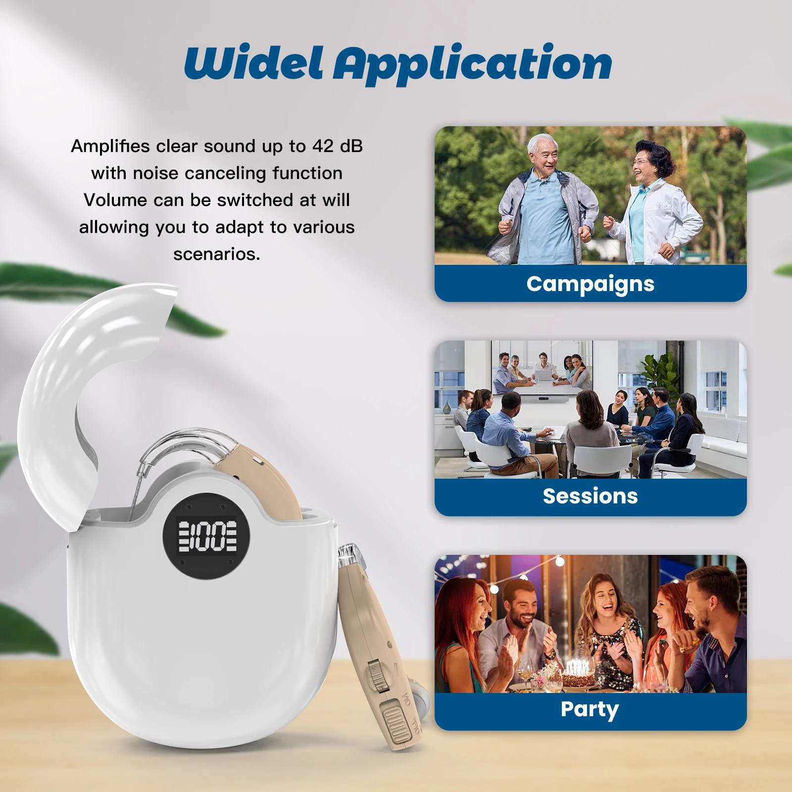 New products OTC BTE rechargeable hearing aid for seniors fashionable portable hearing amplifier price list wholesale best price