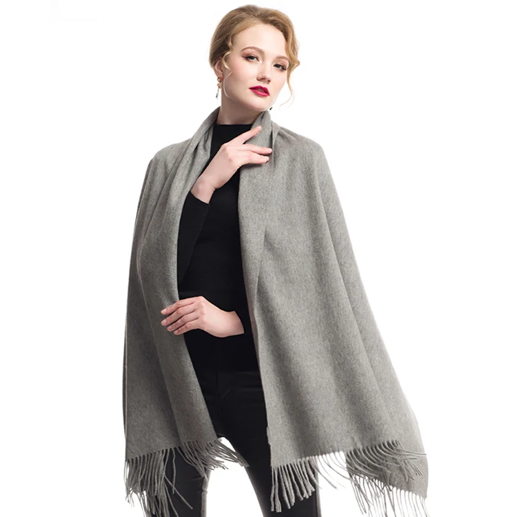 Wholesale Women Winter Solid Wool Cashmere Pashmina Scarf Shawl