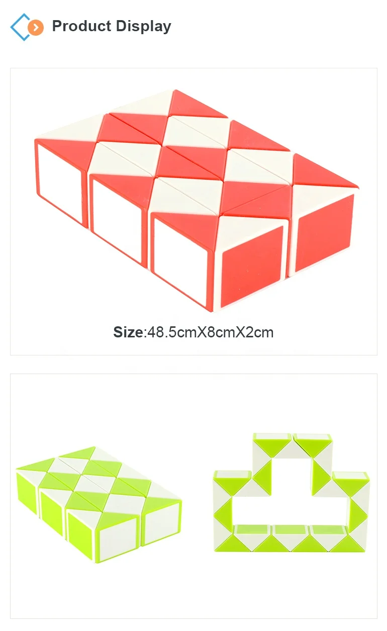 24pcs 48.5x2.8x2cm OEM folding magic snake ABS plastic puzzle toys for kids