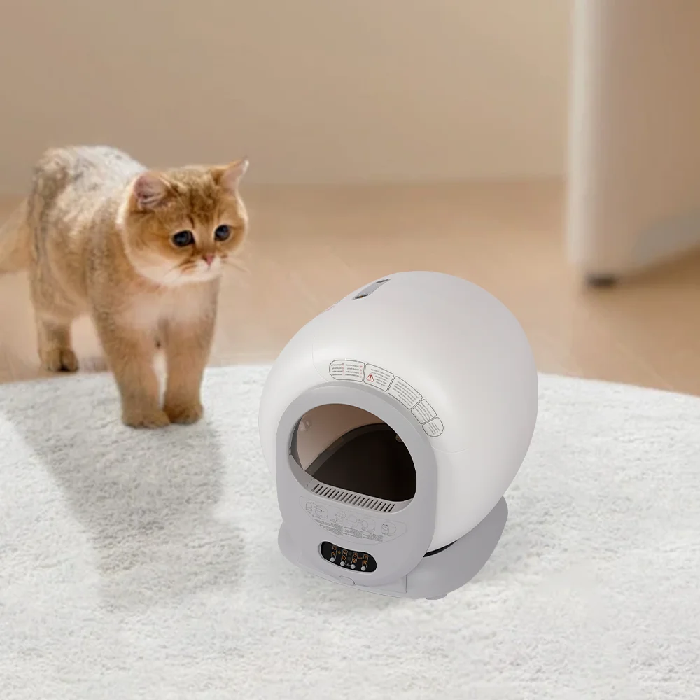Easy Cleaning Large Space Smart Pet Robot Cat Litter Box New Fashion Design Low Noise App Wifi Smart Automatic Cat Litter Box