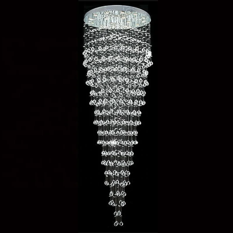 Уникальный Стиль Led Blub дождь падение волна люстра роскошный современный кристалл светодиодный потолочный светильник для отеля украшения