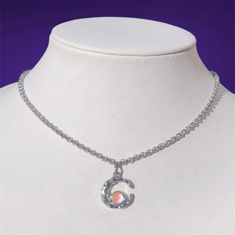 Sweet and Cool Heart Pendant Necklace Ins Fashion Jewelry Retro Simple Y2K Snake Bone Chain Star Choker Necklace