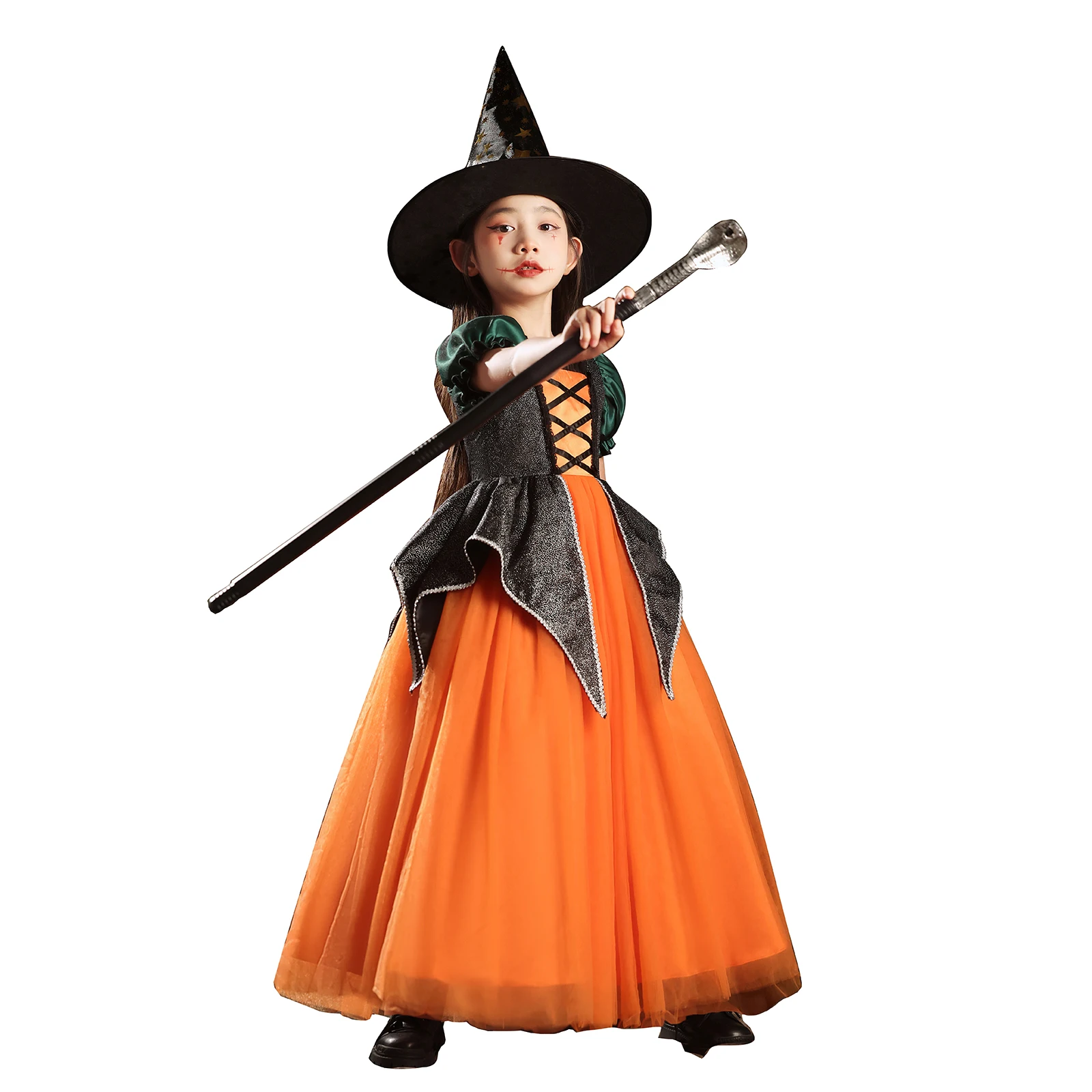 Witch Pageant Beautiful Girl Halloween Dress Fancy Cute Formal Festival Cosplay Elegant Prom Princess Luxury Dresses