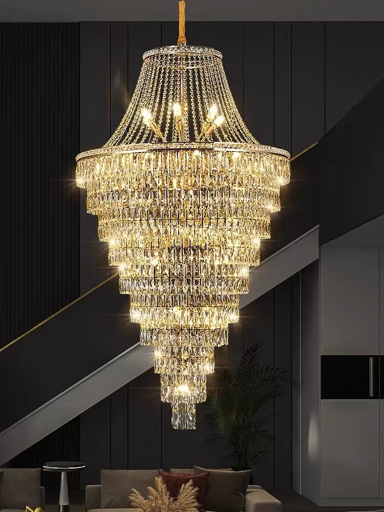 Custom Contemporary Foyer Large Art Lobby Luxury Modern Nordic Hotel Dinning Decor Lustre Led Crystal Chandelier