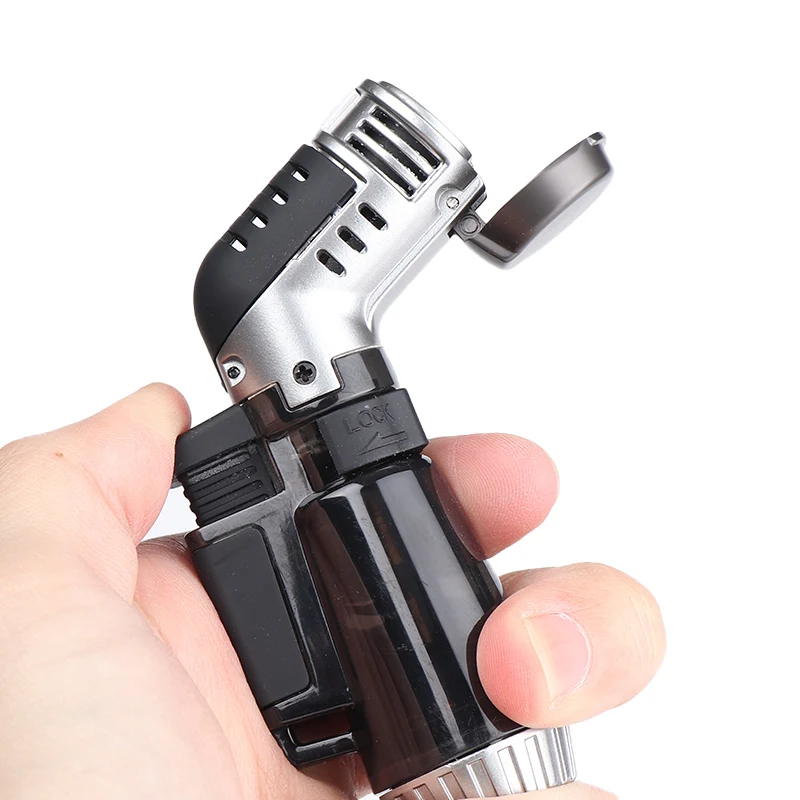 Hot Sale Wholesale Windproof Cigarette Cigar Lighter Smoking Accessories Custom Logo Gas Torch Lighter with Cover