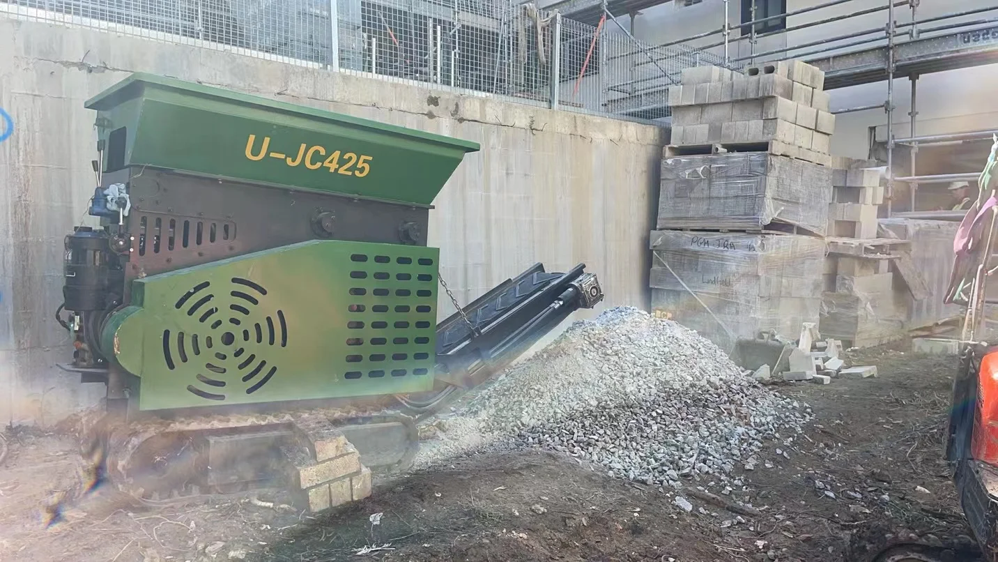 upsen ujc425 mini mobile jaw crusher for concrete recycling and paving