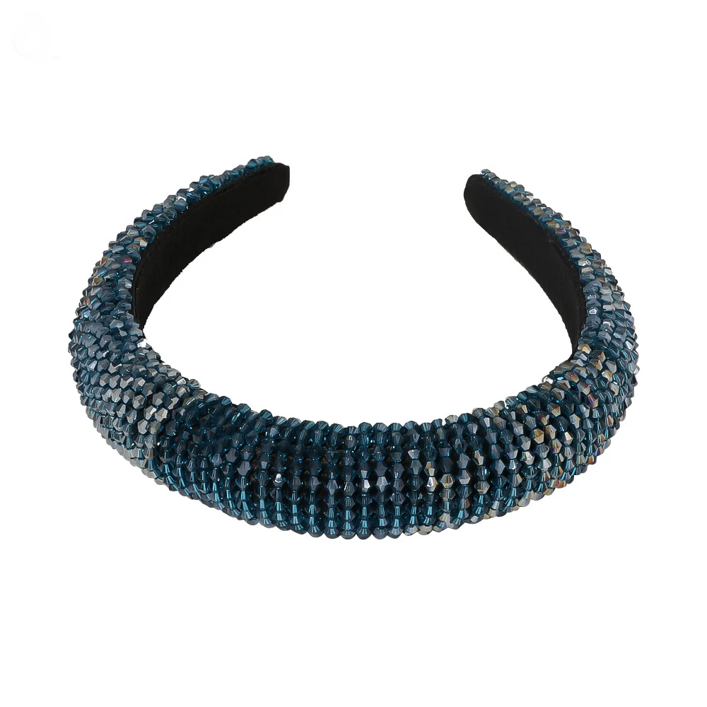 Beaded Padded Headband Glass Crystal Embellished Headband Hairband Hair Hoop Goth Wedding Headpiece Fashion Hair Accessory