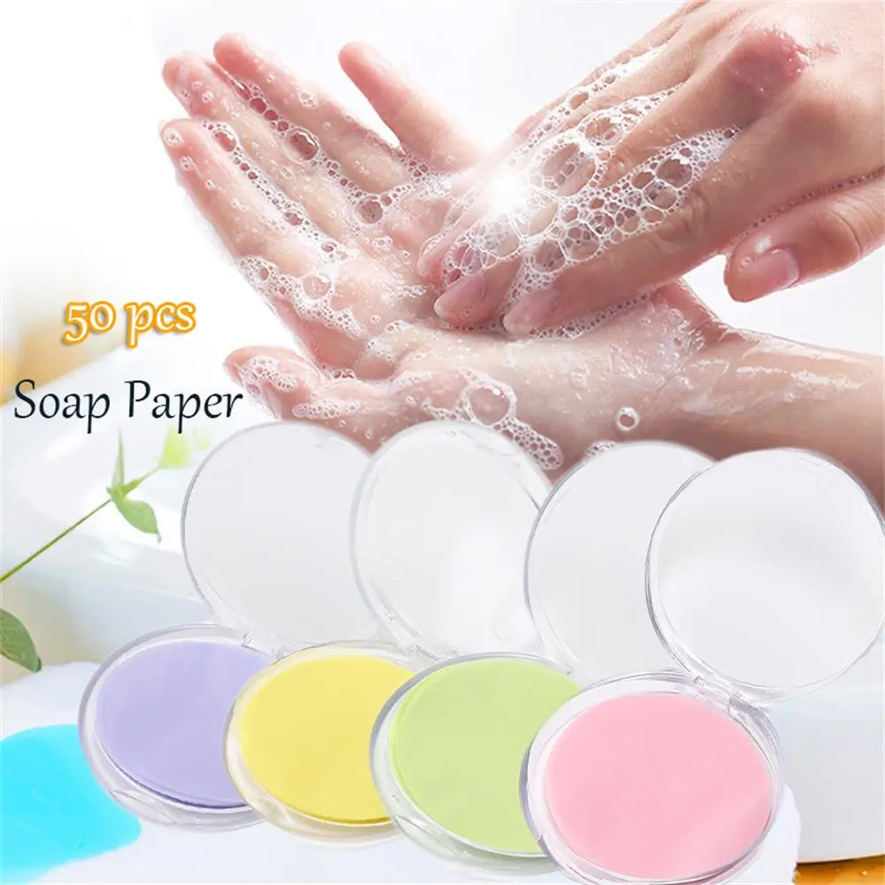 Disposable Boxed Soap Paper Travel Portable Hand Washing Box Scented Slice Sheets Mini Soap Paper Outdoors Clean Tools