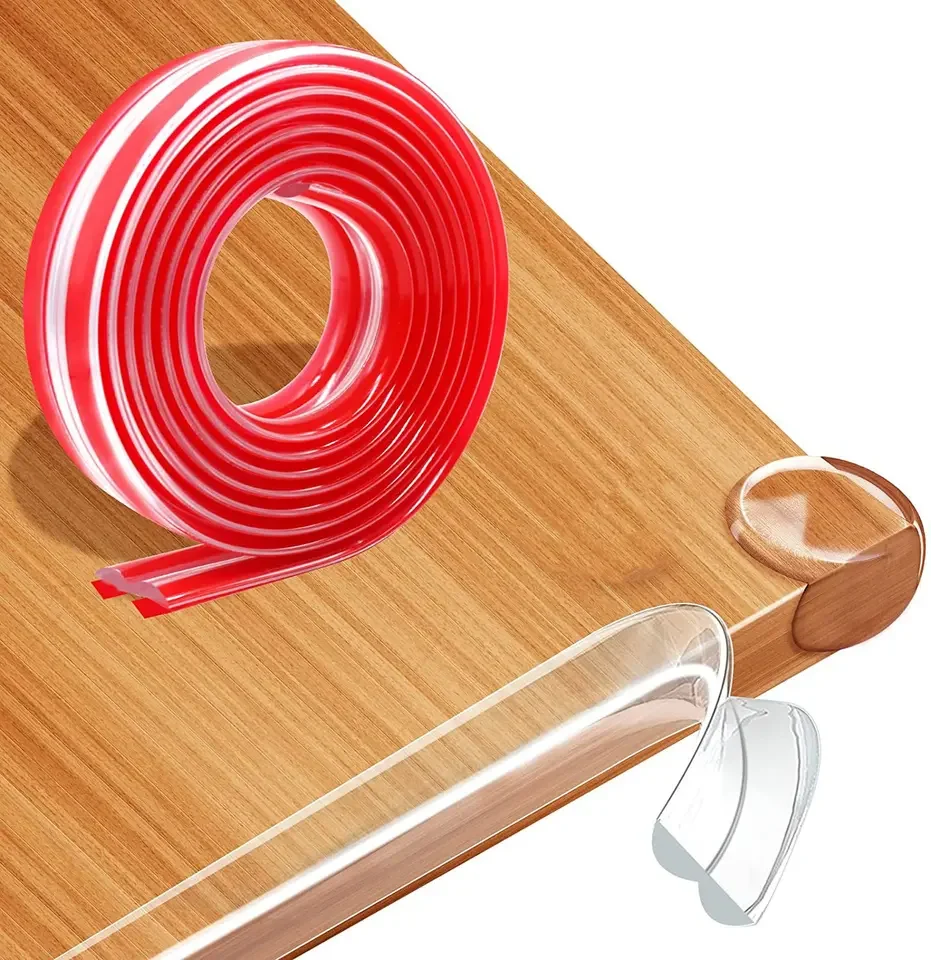 0.6Inch Soft Silicone Bumper Strip Baby Proofing Corner Guards for Furniture Child Safety kid product Toddler Desk Edge Cushion