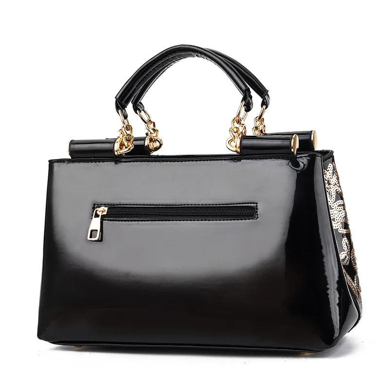 Дизайнерская Черная лакированная кожа Bolso Charol Carteras дешевая сумочка из Китая для