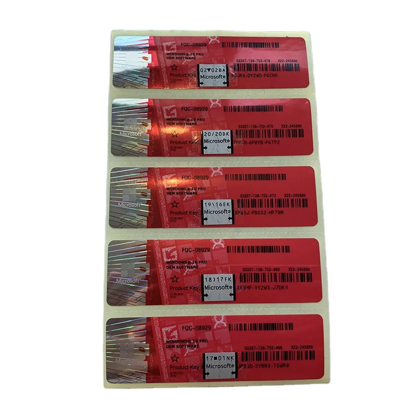 Win 10 Pro Oem ключ Coa наклейка Бесплатная доставка Глобальная лицензия активации онлайн Win 10 Pro Oem наклейка