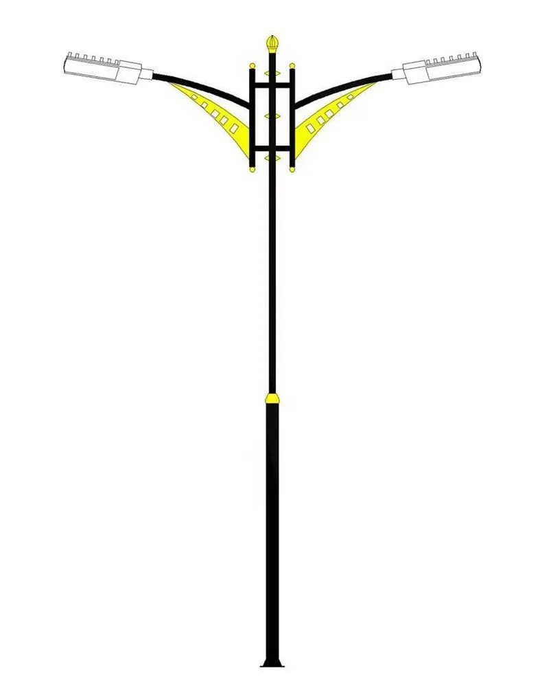 outdoor pole manufacturer design 6m 7m 9m led electric tapered street steel lighting solar lamp post price