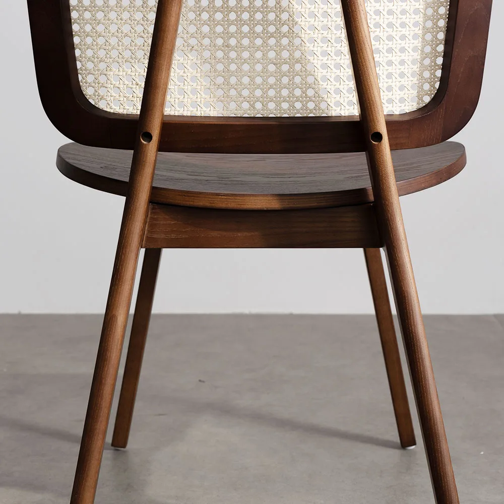 Modern solid wooden designer chairs wooden wedding chairs ash wood dining chair with woven  rattan back