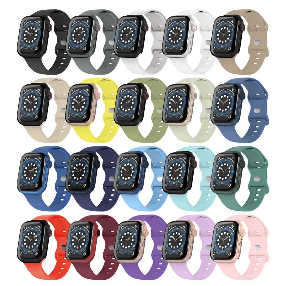 Мягкие силиконовые дышащие сменные спортивные браслеты для часов, совместимые с ремешками для Apple Watch, быстросъемный ремешок для часов