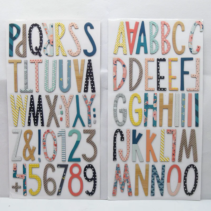 DIY handbook stickers hard card paper camouflage English 26 alphanumeric stickers Stickers