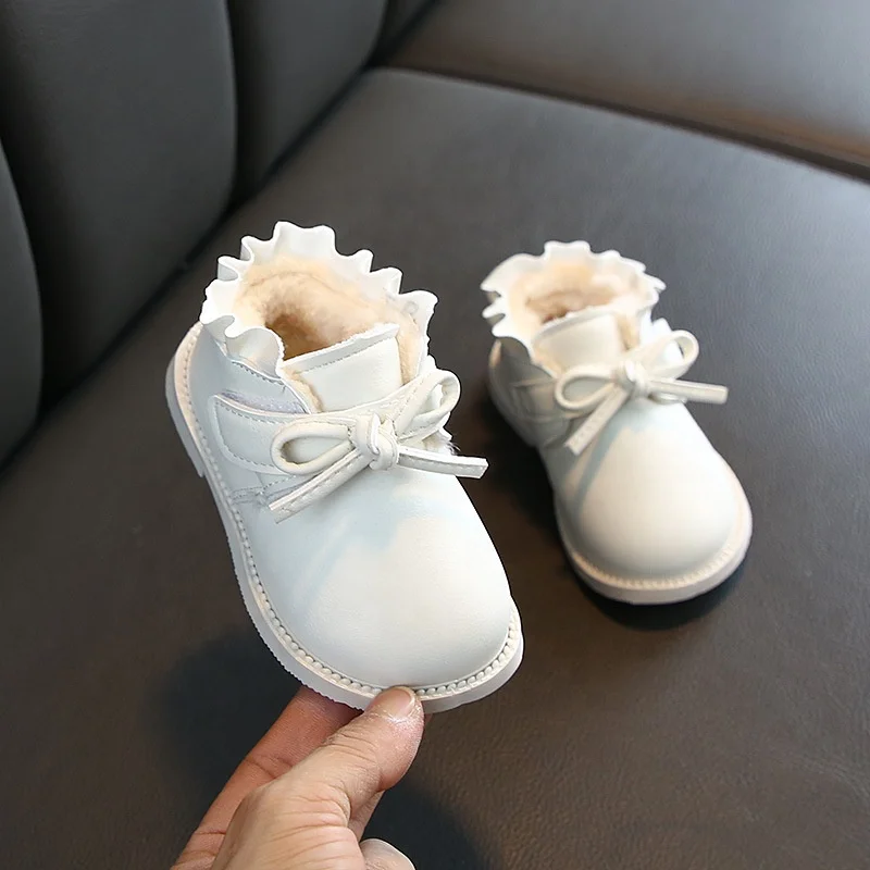 Осенне-зимние новые корейские Детские хлопковые ботинки с мягкой подошвой оптом плюс бархатные теплые детские зимние ботинки для девочек