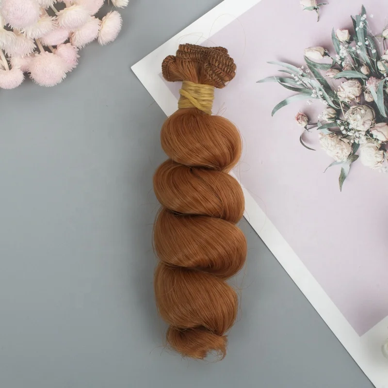 BJD Doll American hair Wig Weft Custom Heat Resistant curly Fiber Hair Material for 100cm wide,Length 15cm