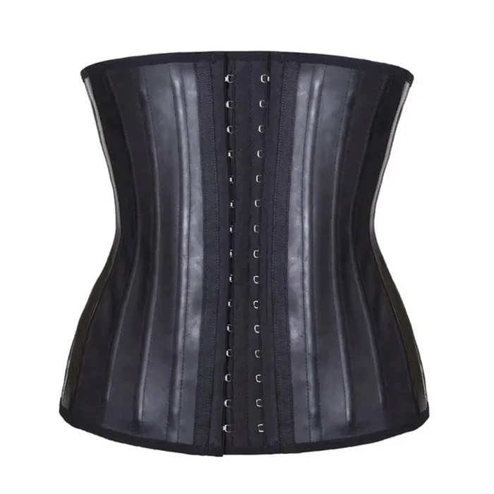 Women Latex Waist Trainer Corset Body Shaper faja Modeling Strap 30cm Width 29 25 Steel Boned Waist Cincher Belly Slim Belt