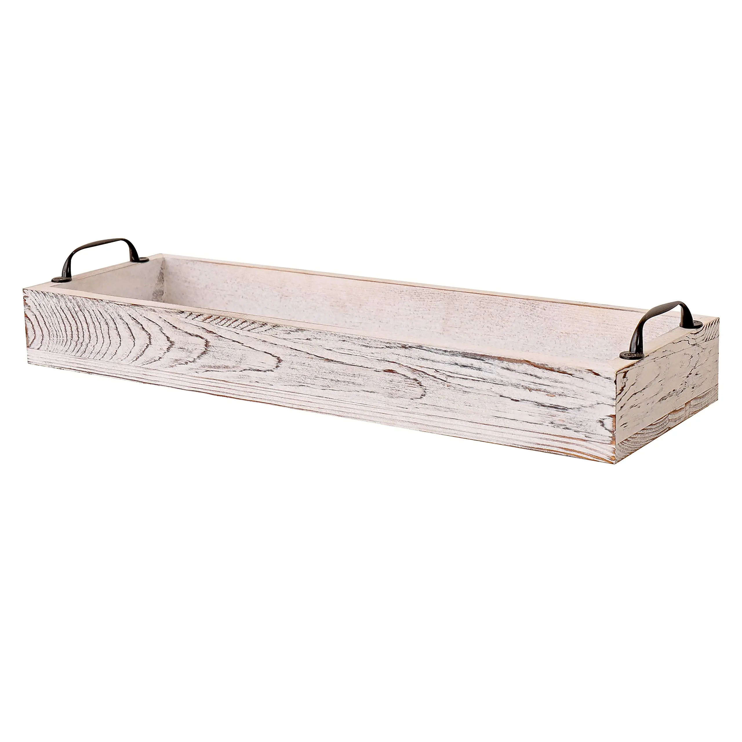 Rustic Wooden Serving Trays Rectangular Wood Serving Tray with Handle