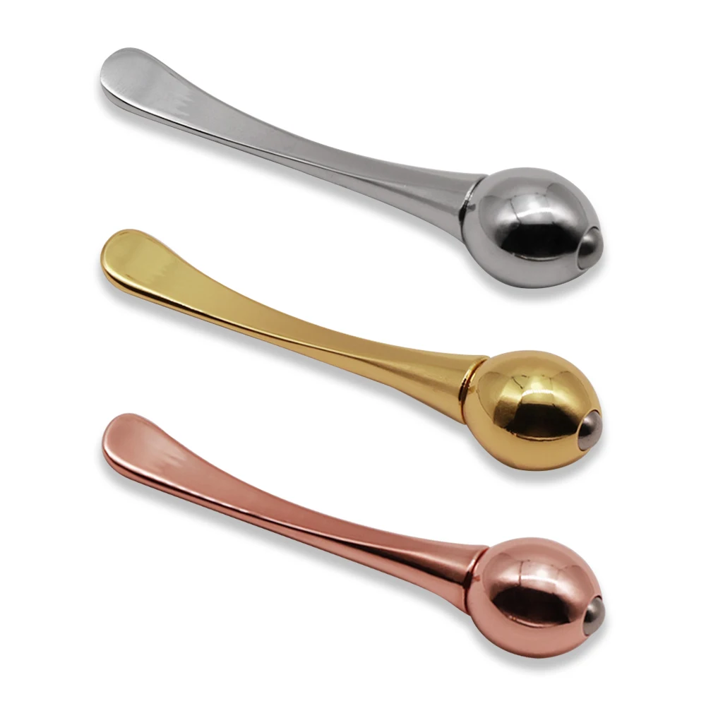 Мини-Лопатка для лица, многоцветная металлическая ложка для макияжа, Золотая маленькая ложка для крема, инструменты для макияжа, роликовый массажер против морщин