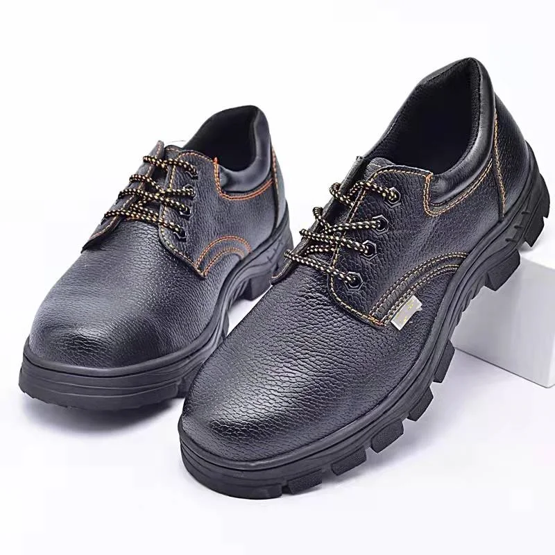 Litchi grain black leather  Chinese safety shoes boots for sale construction mining Working Boots For Men Steel Toe Safety Shoes