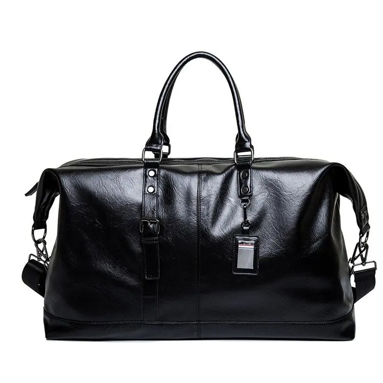 
High Quality Custom Mens Leather travel tote duffel shoulder bag PU Leather luggage bag travel luggage 
