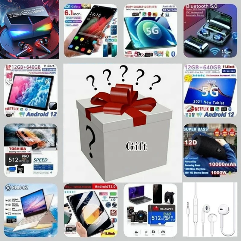 Halloween Sale 3C Electronics Lucky Mystery Boxes Novelty Gifts Party Toys May Receive Smart Watches Tablet PC Mobile Phones