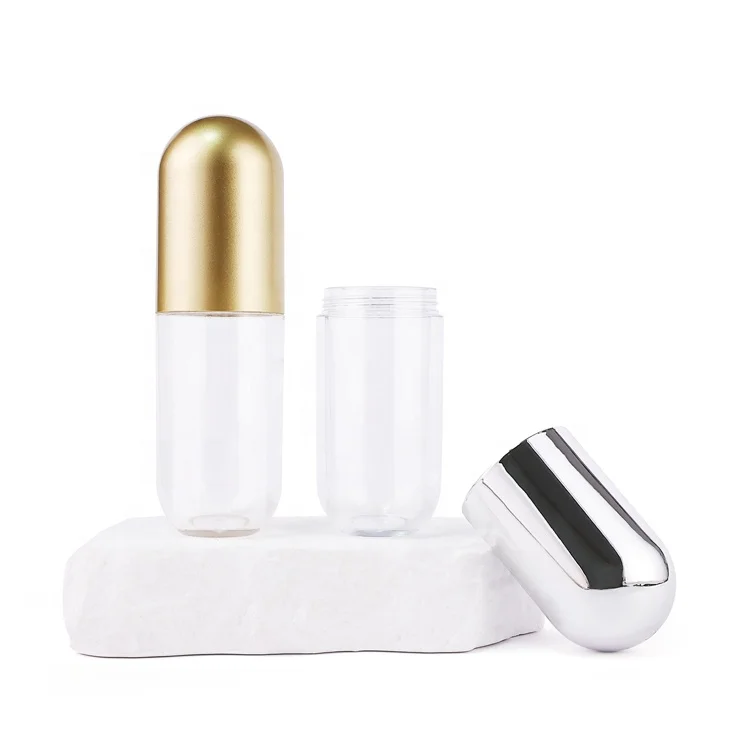 Wholesale eco friendly pet plastic packaging container 50g custom clear empty supplement vitamin capsule pill bottle