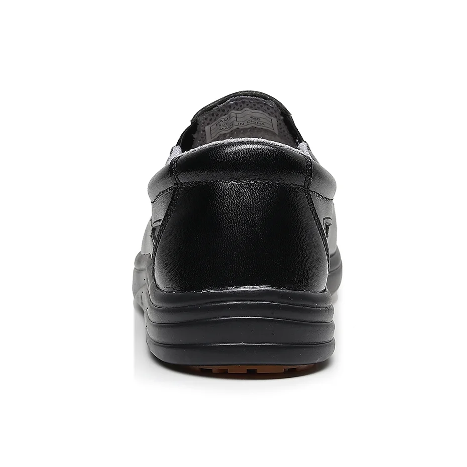 New Design Breathable Black Low Cut Non-Slip Lightweight Rubber Oil Resistant Leather Canteen Kitchen Work Chef Shoes