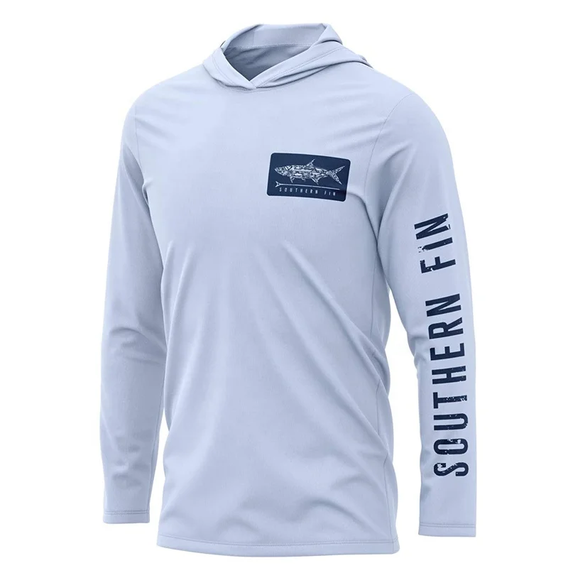 Quick dry long sleeve custom performance uv mens uv protection fishing hoodies clothing fishing shirts long sleeve with hoodies