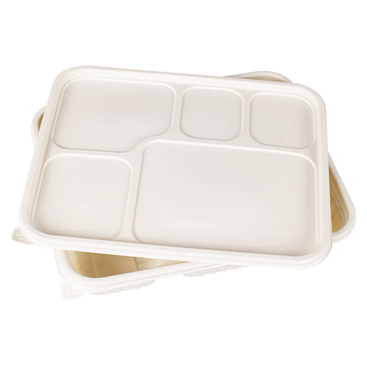 Corn Starch Food Container Degradable Disposable Tableware Customized Green Cornstarch Knife Fork And Spoon Biobased Lunch box