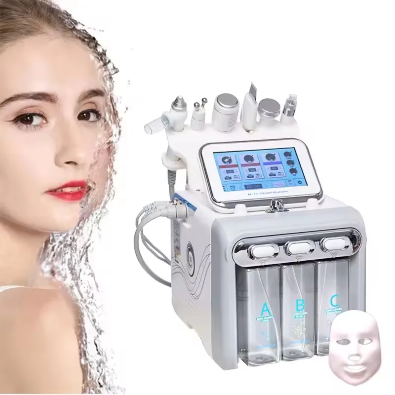 Best Sellers 7 in 1 Hydrodermabrasion Hydro Water Facial Machine With Led Mask beauty Oxygen Therapy Facial Machine Oxygen