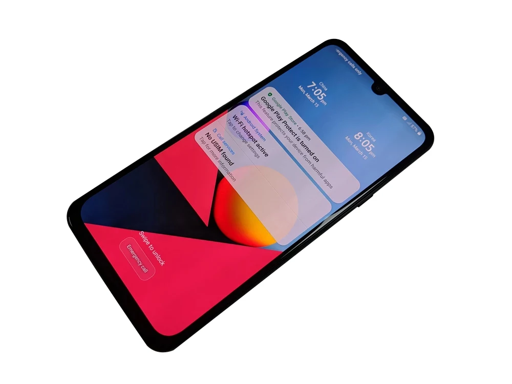 For LG V50 ThinQ V500N 6.4 pollici 6GB RAM 128GB ROM 16MP tripla fotocamera posteriore LTE singola SIM impronta digitale c