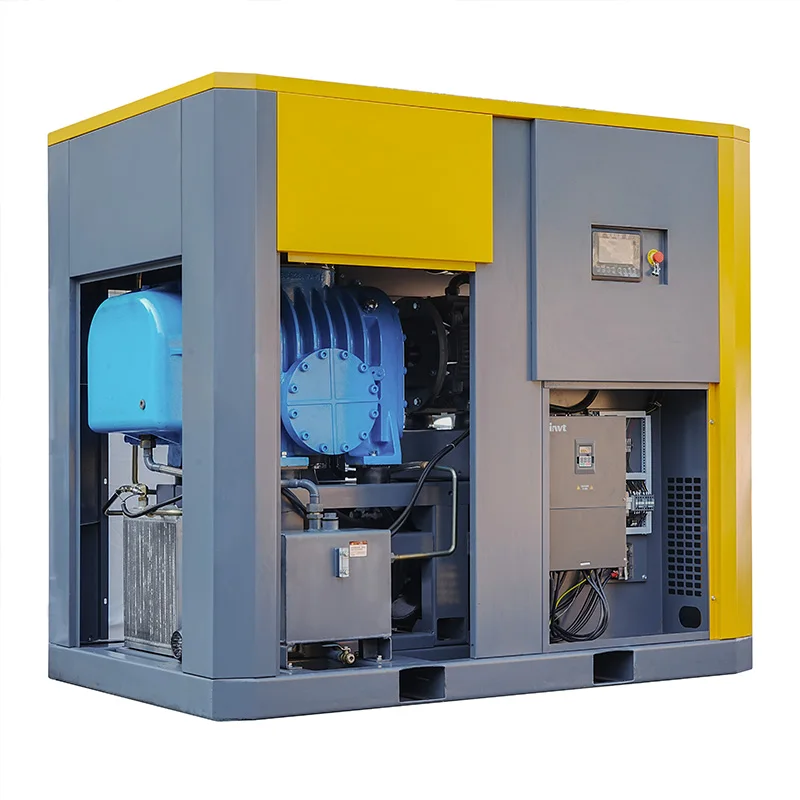 0.4-1.5bar 15-250kw Screw Air Blower Industrial oil free vsd screw air blower vacuum pump with plc inverter pm motor