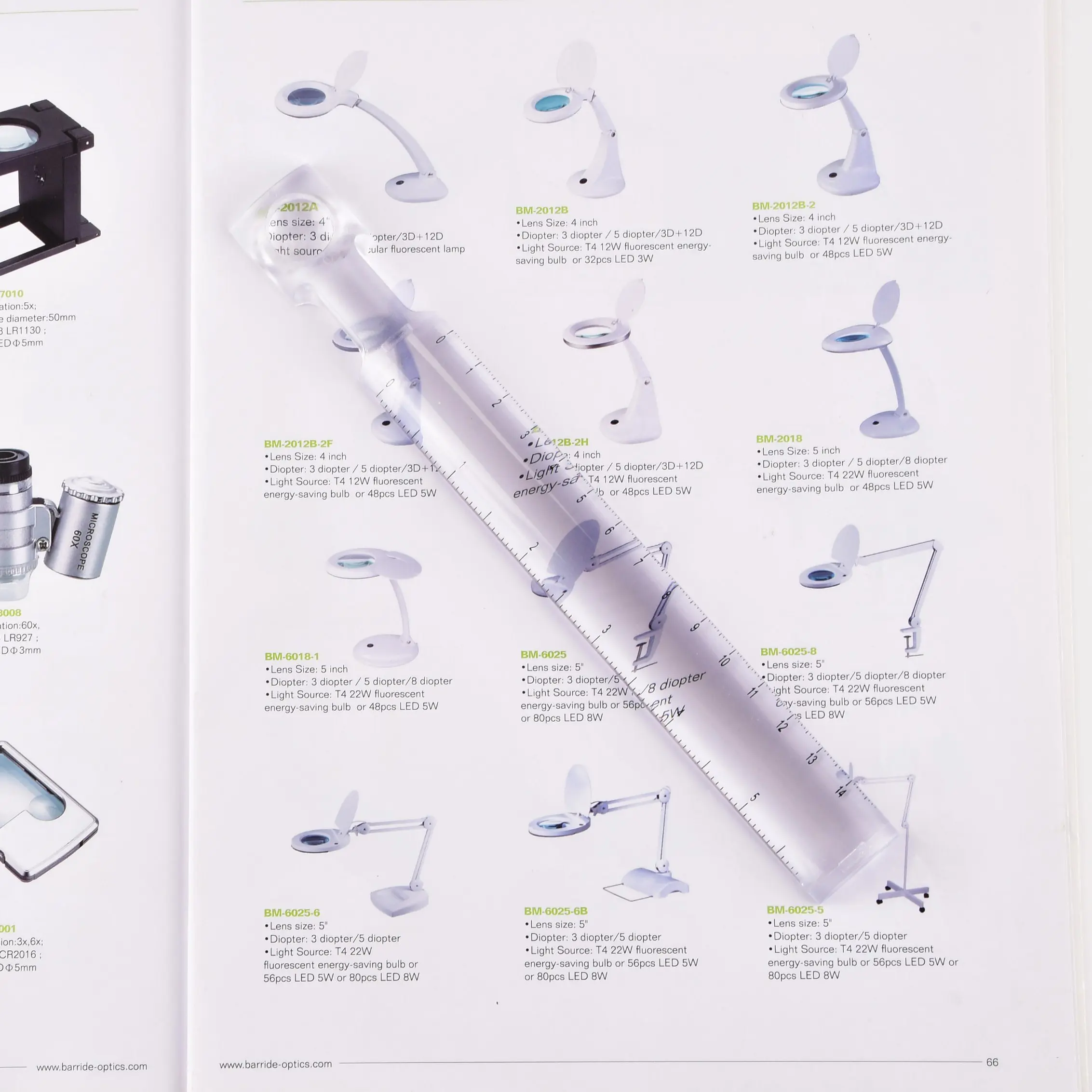 3X 10X Ruler Magnifier Acrylic 158mm with scale (BM-MG4228)
