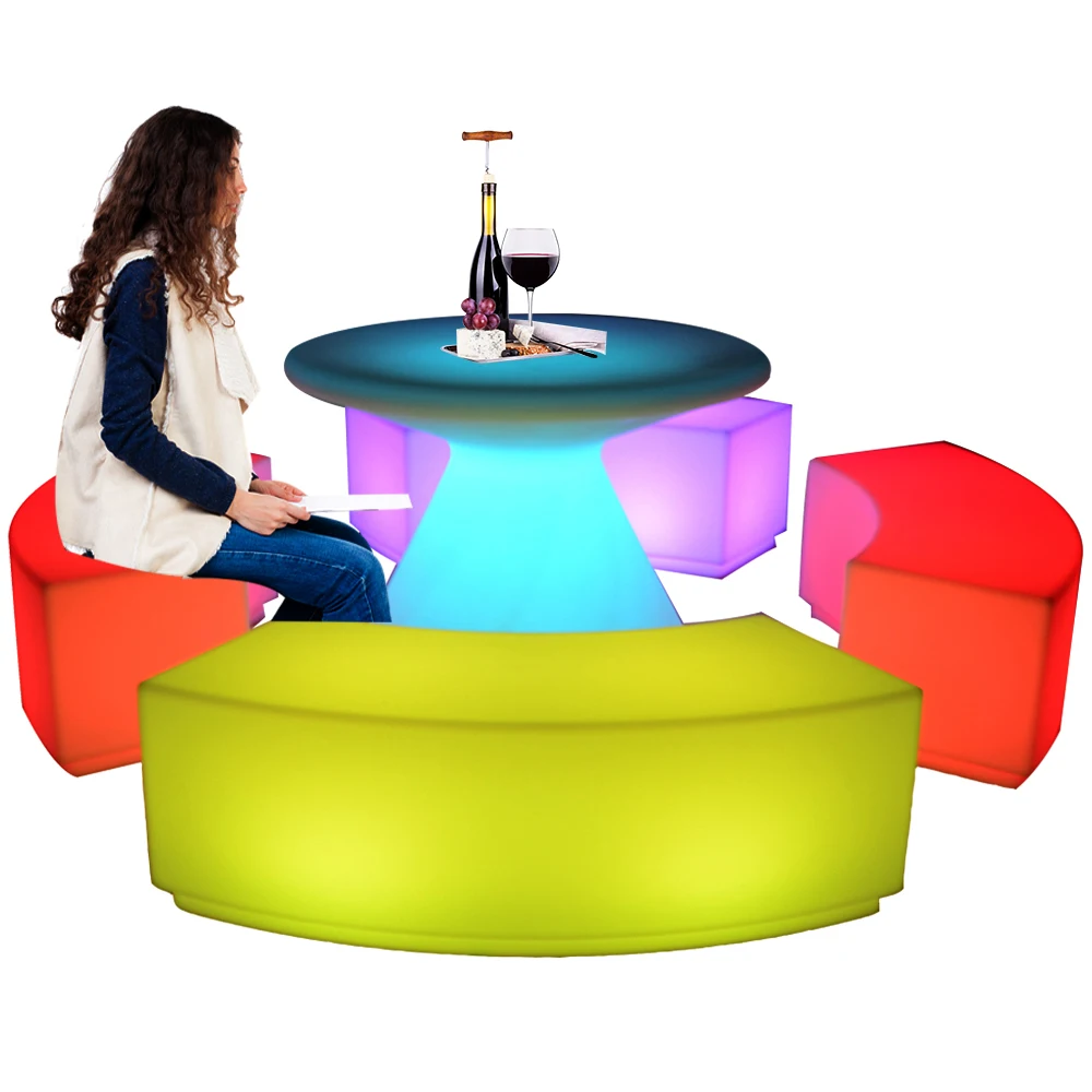 garden event party wedding nightclub Glow in the Dark Furniture LED ice Bucket Bar Table chair furniture stool sofa set
