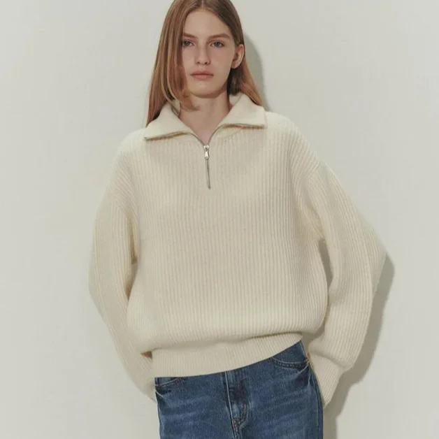 Women Sweater Oversize Plus Size Solid Color Long Sleeve Loose Fit Winter Fall Warm Knitted Pullover Jumper Knitwear Sweater