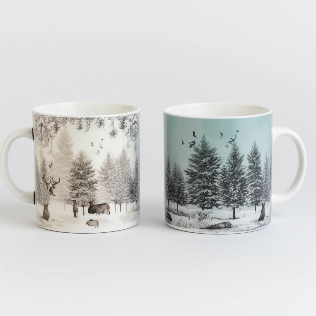 Nordic winter design tea set Seasonal hot cocoa porcelain cups